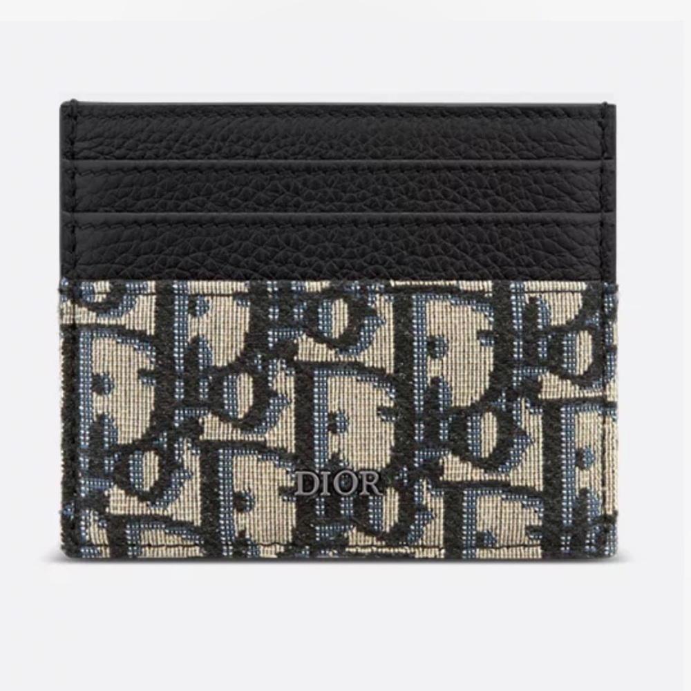 Dior Monogram Black and Beige Card Holder